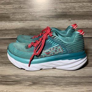 Hoka One One Bondi 6 Womens 7.5 Pink and Blue